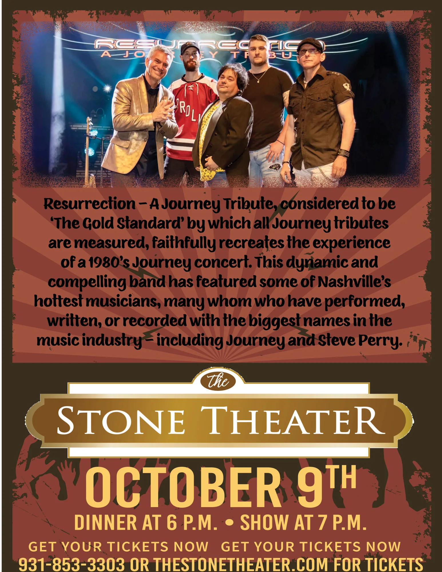Resurrection - A Journey Tribute Dinner Show event flyer